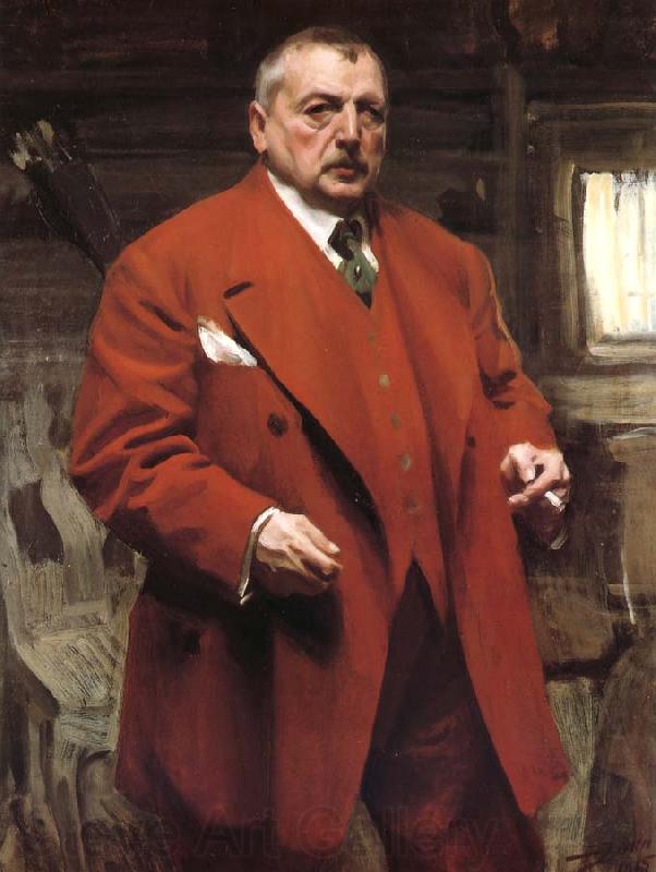 Anders Zorn Self-portrait in red Norge oil painting art
